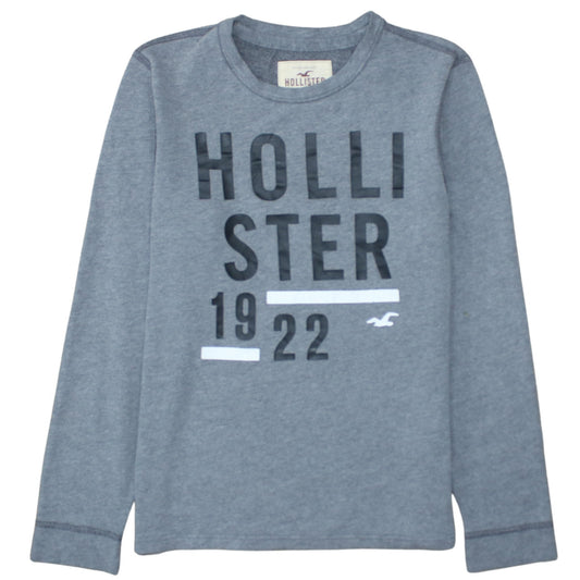 Hollister Men's Grey Crew Neck Logo Sweatshirt Size S