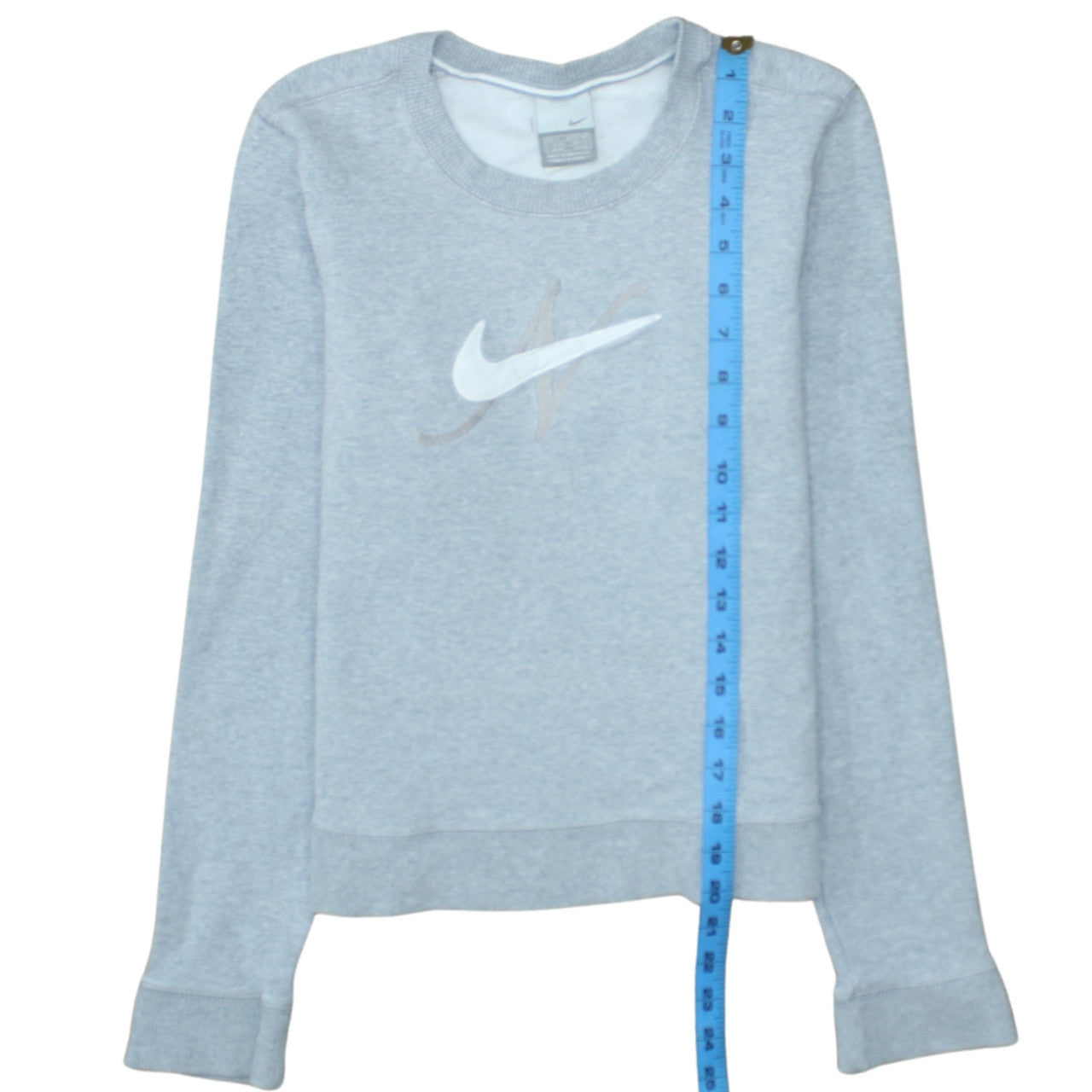 Nike Womens Grey Long Sleeve Crew Neck Pullover Sweatshirt Size M