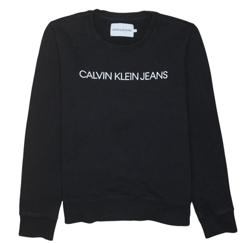 Calvin Klein Jeans Womens Black Cotton Crew Neck Sweatshirt L