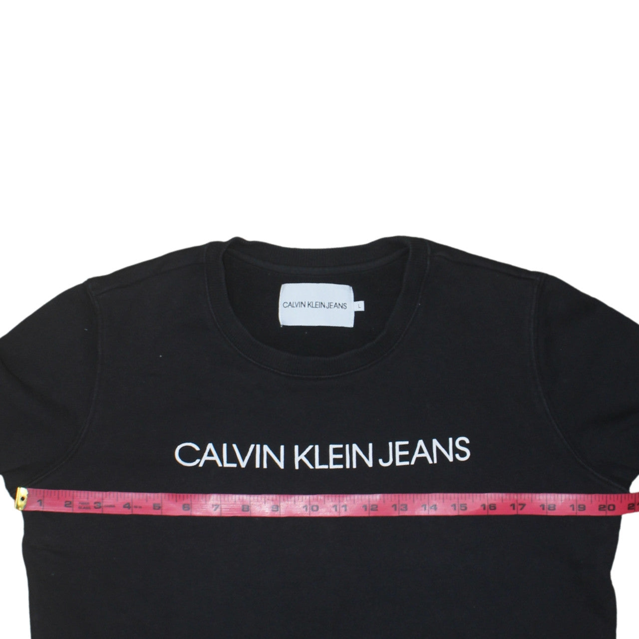 Calvin Klein Jeans Womens Black Cotton Crew Neck Sweatshirt L