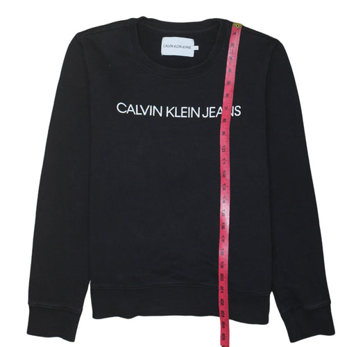 Calvin Klein Jeans Womens Black Cotton Crew Neck Sweatshirt L