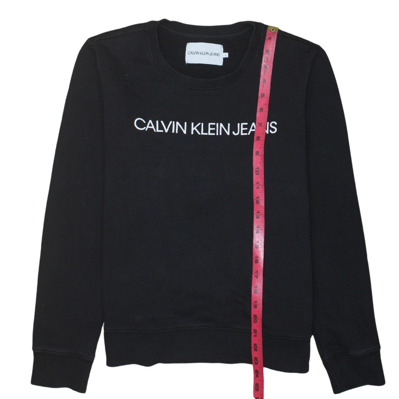 Calvin Klein Jeans Womens Black Cotton Crew Neck Sweatshirt L
