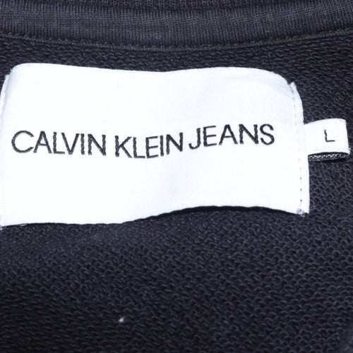 Calvin Klein Jeans Womens Black Cotton Crew Neck Sweatshirt L