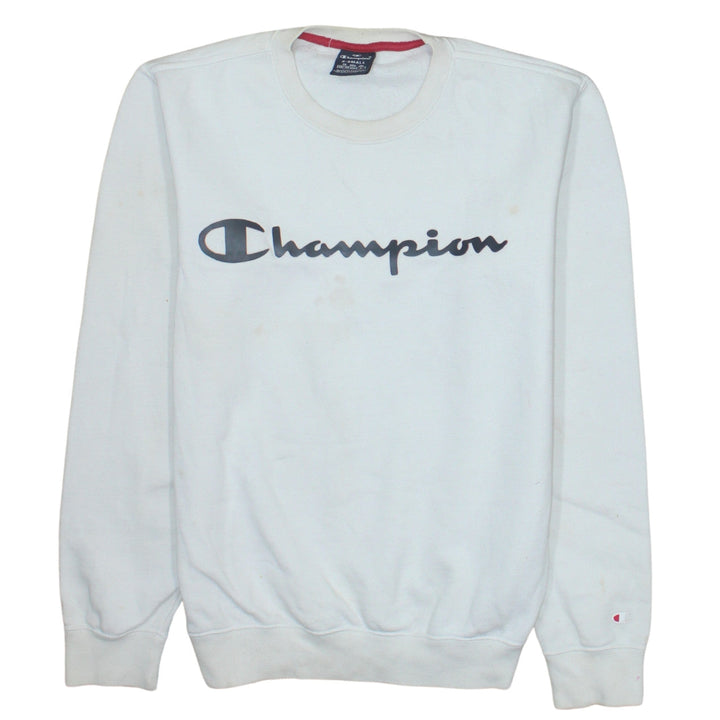 Champion Womens White XS Pullover Sweatshirt Cotton Blend Crew Neck