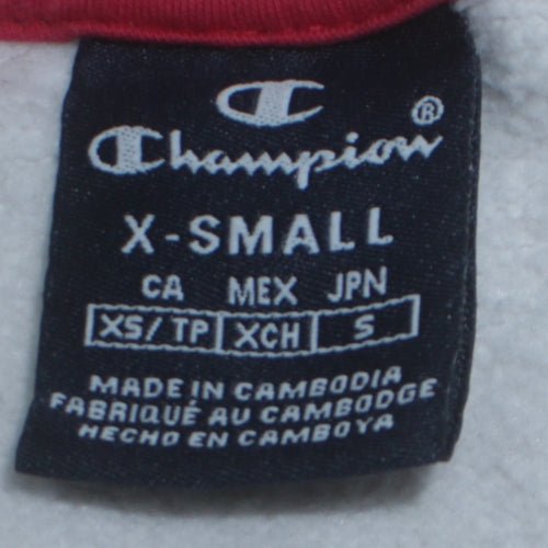Champion Womens White XS Pullover Sweatshirt Cotton Blend Crew Neck
