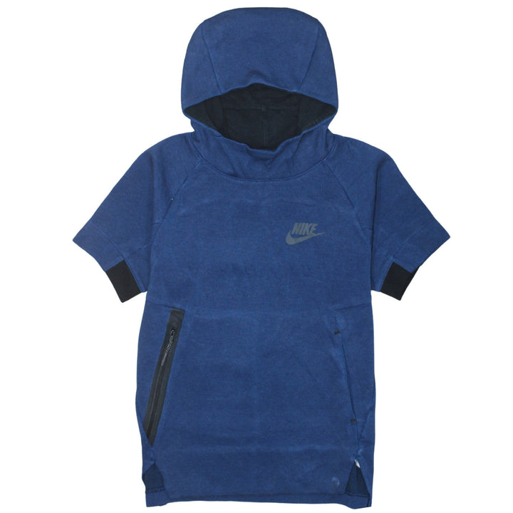 Nike Boys Blue Pullover Hoodie 12-13 Years Short Sleeve Hooded Sweatshirt