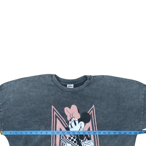 George Disney Minnie Mouse Women's Charcoal Sweatshirt L Graphic Pullover