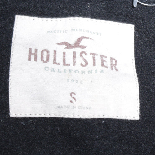 Hollister Men's Black Full Zip Hoodie S Logo Fleece Sweatshirt