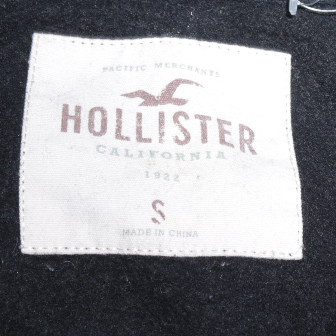 Hollister Men's Black Full Zip Hoodie S Logo Fleece Sweatshirt