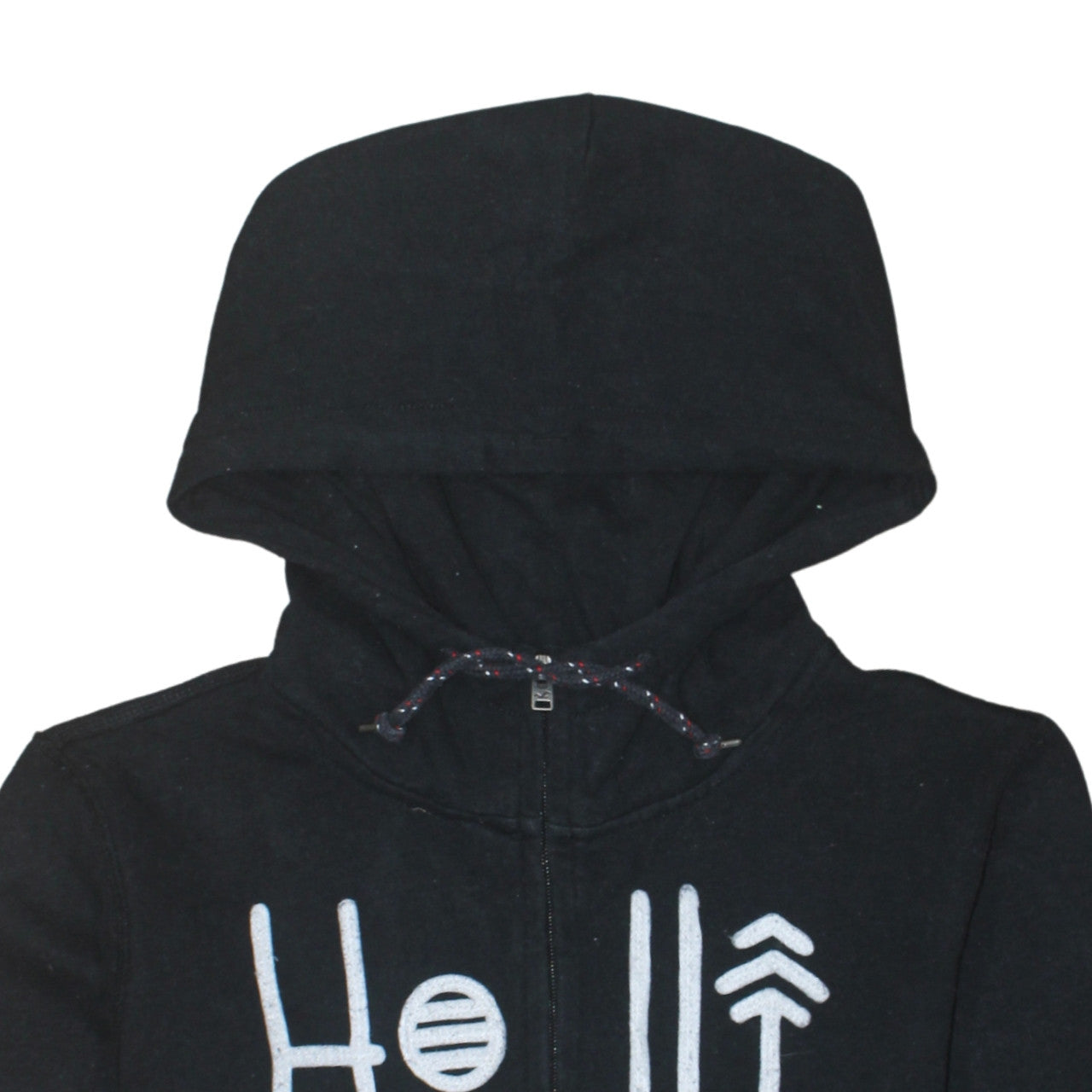 Hollister Men's Black Full Zip Hoodie S Logo Fleece Sweatshirt
