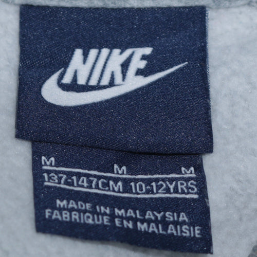 Nike Boys Grey Full Zip Hoodie Medium 10-12 Years Fleece Sweatshirt