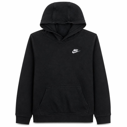 Front view of Nike boys’ black xl pullover hoodie sweatshirt with logo