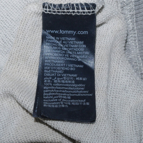 Tommy Hilfiger Men's Grey Pullover Hoodie S Logo Graphic Cotton