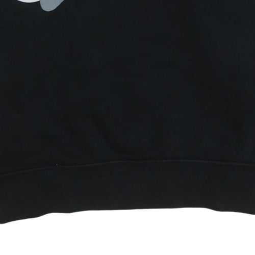Nike Womens Black Swoosh Logo Pullover Sweatshirt Size S