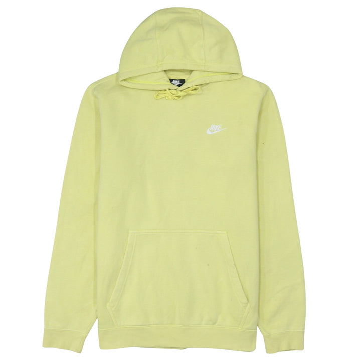 Nike Men’s Yellow Pullover Hoodie L Fleece Cotton Blend Sportswear