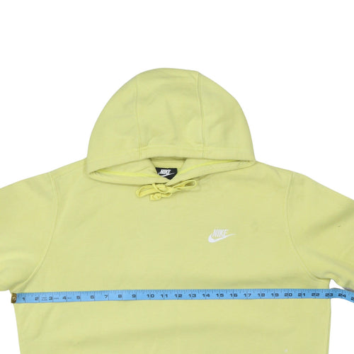 Nike Men’s Yellow Pullover Hoodie L Fleece Cotton Blend Sportswear