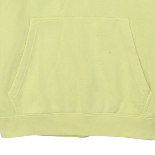 Nike Men’s Yellow Pullover Hoodie L Fleece Cotton Blend Sportswear