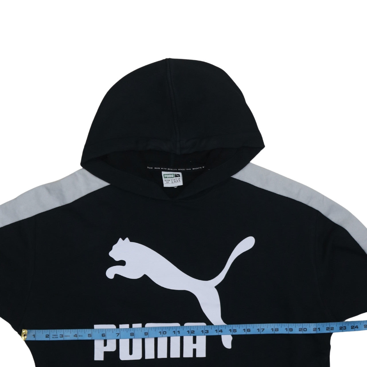 Puma Womens Black Hoodie Size 10 Pullover Logo Sweatshirt