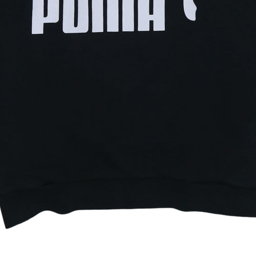 Puma Womens Black Hoodie Size 10 Pullover Logo Sweatshirt