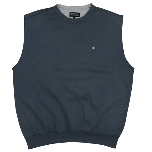 Champion Men's Blue Sleeveless Crew Neck Sweatshirt Vest L