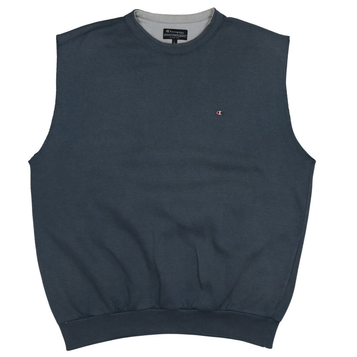 Champion Men's Blue Sleeveless Crew Neck Sweatshirt Vest L
