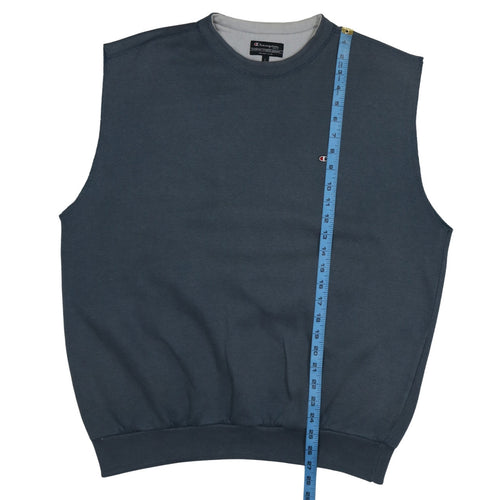 Champion Men's Blue Sleeveless Crew Neck Sweatshirt Vest L
