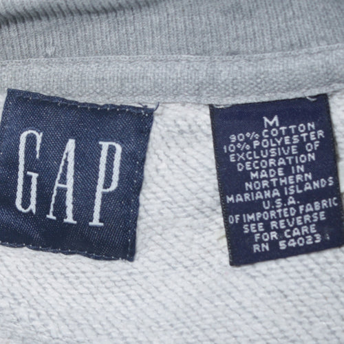 GAP Men's Grey Crew Neck Pullover Sweatshirt M Logo Print