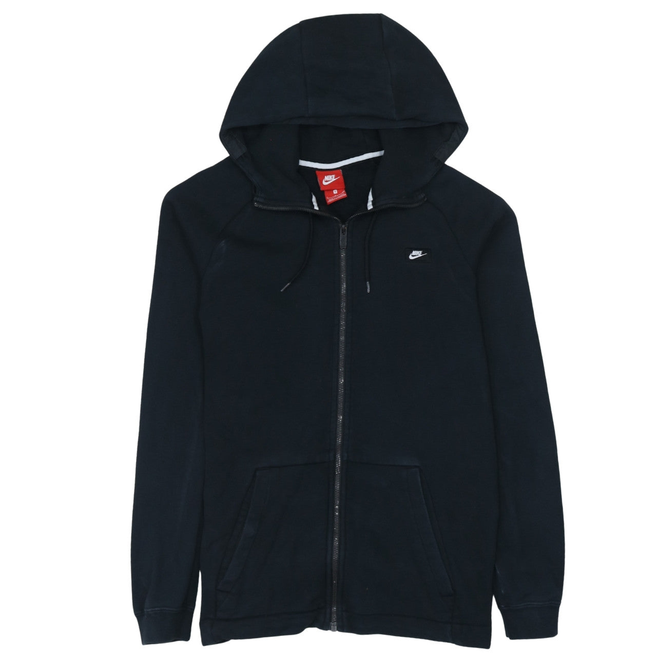 Nike Men's Black Small Full Zip Hoodie Cotton Blend Classic Style