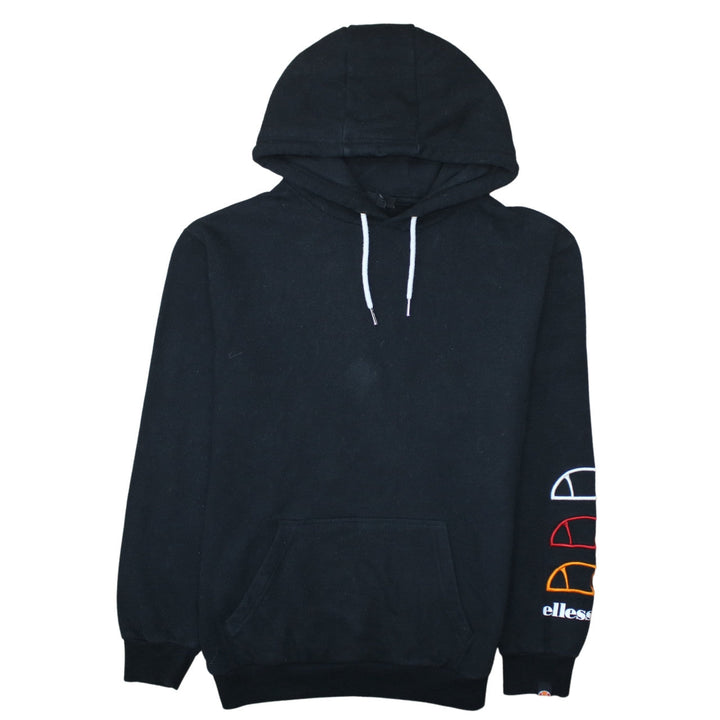 Ellesse Men's Black Pullover Hoodie S Logo Sleeve Casual Sportswear