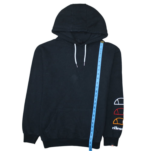 Ellesse Men's Black Pullover Hoodie S Logo Sleeve Casual Sportswear