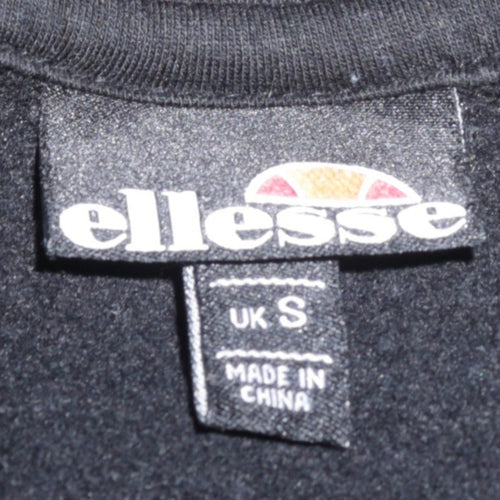 Ellesse Men's Black Pullover Hoodie S Logo Sleeve Casual Sportswear