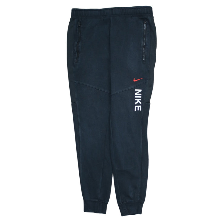 Nike Men Black Jogger Trousers S Regular Fit Zip Pocket Cotton Blend