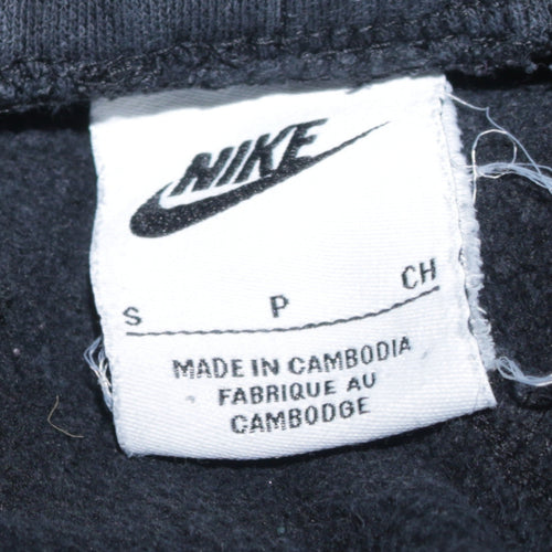 Nike Men Black Jogger Trousers S Regular Fit Zip Pocket Cotton Blend