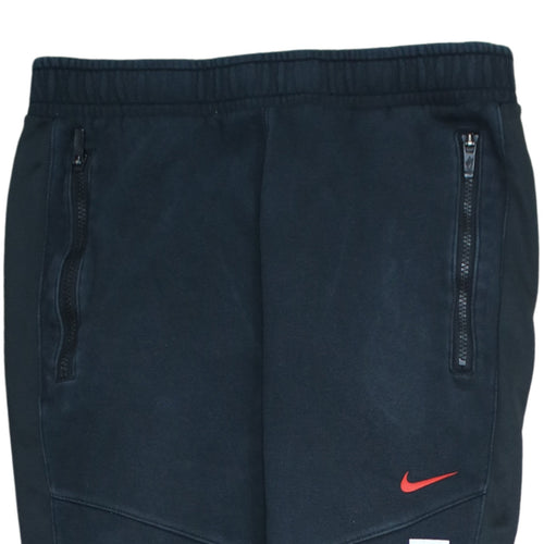 Nike Men Black Jogger Trousers S Regular Fit Zip Pocket Cotton Blend