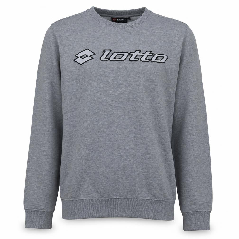 Front view of Lotto Men's Grey Crew Neck Logo Sweatshirt, size M