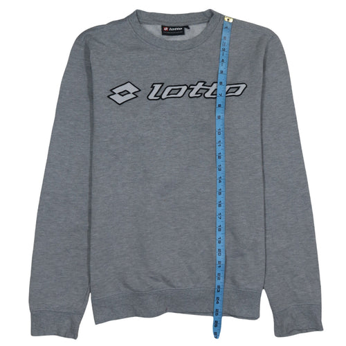 Lotto Men's Grey Crew Neck Logo Sweatshirt Size M