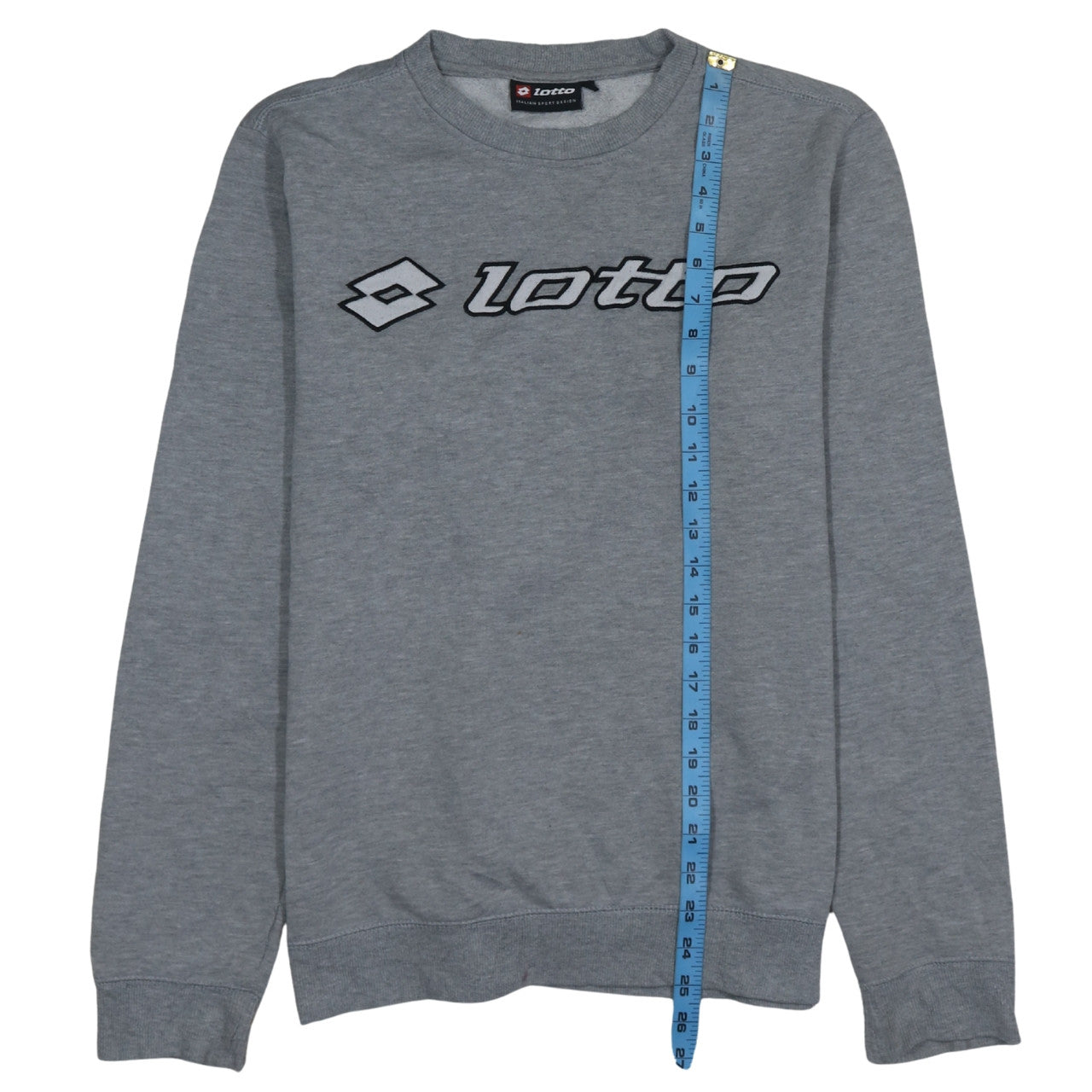 Lotto Men's Grey Crew Neck Logo Sweatshirt Size M