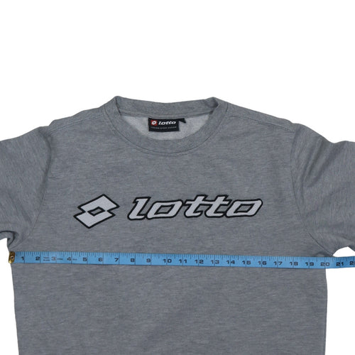 Lotto Men's Grey Crew Neck Logo Sweatshirt Size M