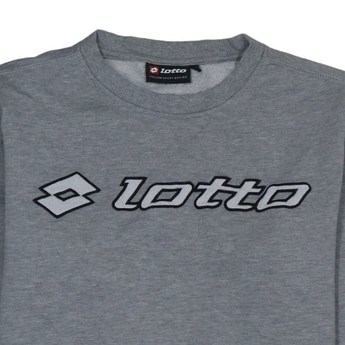 Lotto Men's Grey Crew Neck Logo Sweatshirt Size M