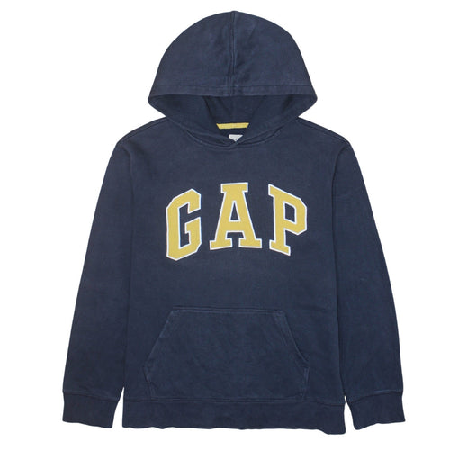 GAP Boys Blue Pullover Hoodie 14-16 Years Logo Fleece Sweatshirt