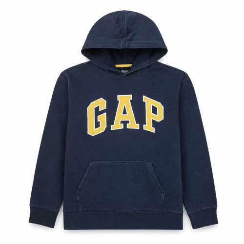 GAP Boys Blue Pullover Hoodie 14-16 Years Logo Fleece Sweatshirt