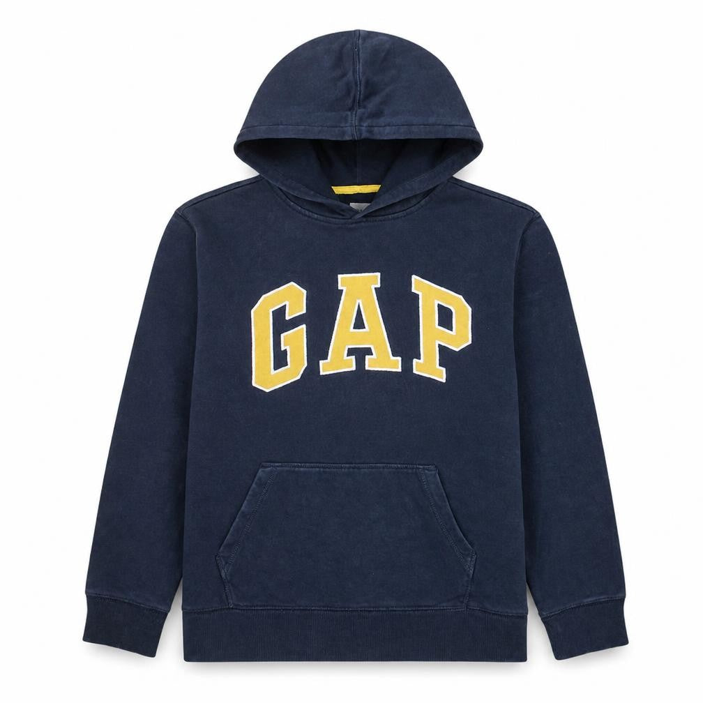 GAP Boys Blue Pullover Hoodie 14-16 Years Logo Fleece Sweatshirt