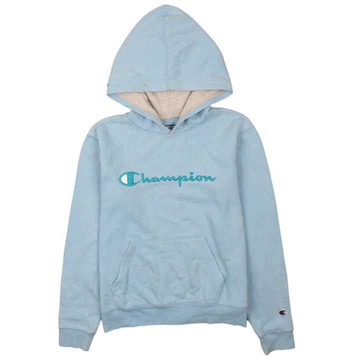 Champion Women’s Blue Pullover Hoodie XL Embroidered Logo Cotton Blend