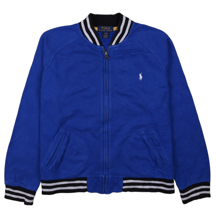 Ralph Lauren Boys Blue Varsity Jacket L (14-16 Years) Full Zip Cotton
