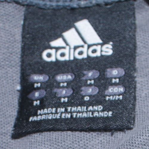 adidas Mens Blue Pullover Hoodie Medium Hooded Zip Pocket Sportswear