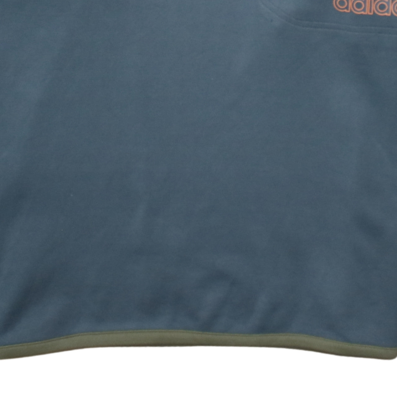 adidas Mens Blue Pullover Hoodie Medium Hooded Zip Pocket Sportswear