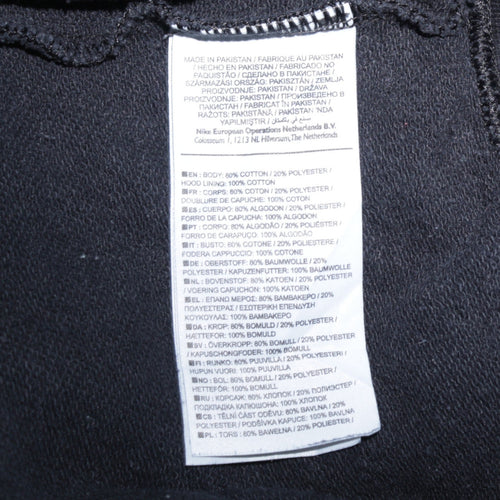 Nike Men's Black Pullover Hoodie Small Logo Fleece Sweatshirt