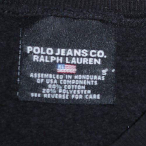 Ralph Lauren Polo Jeans Company Womens Black Small Pullover Sweatshirt