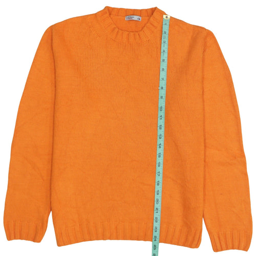 Tommy Hilfiger Denim Men's Orange Cotton Acrylic Crew Neck Jumper Size S