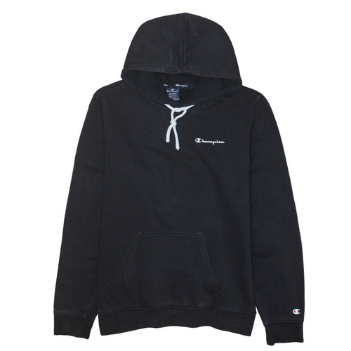 Champion Men's Black Pullover Hoodie Sweatshirt Medium Logo Fleece